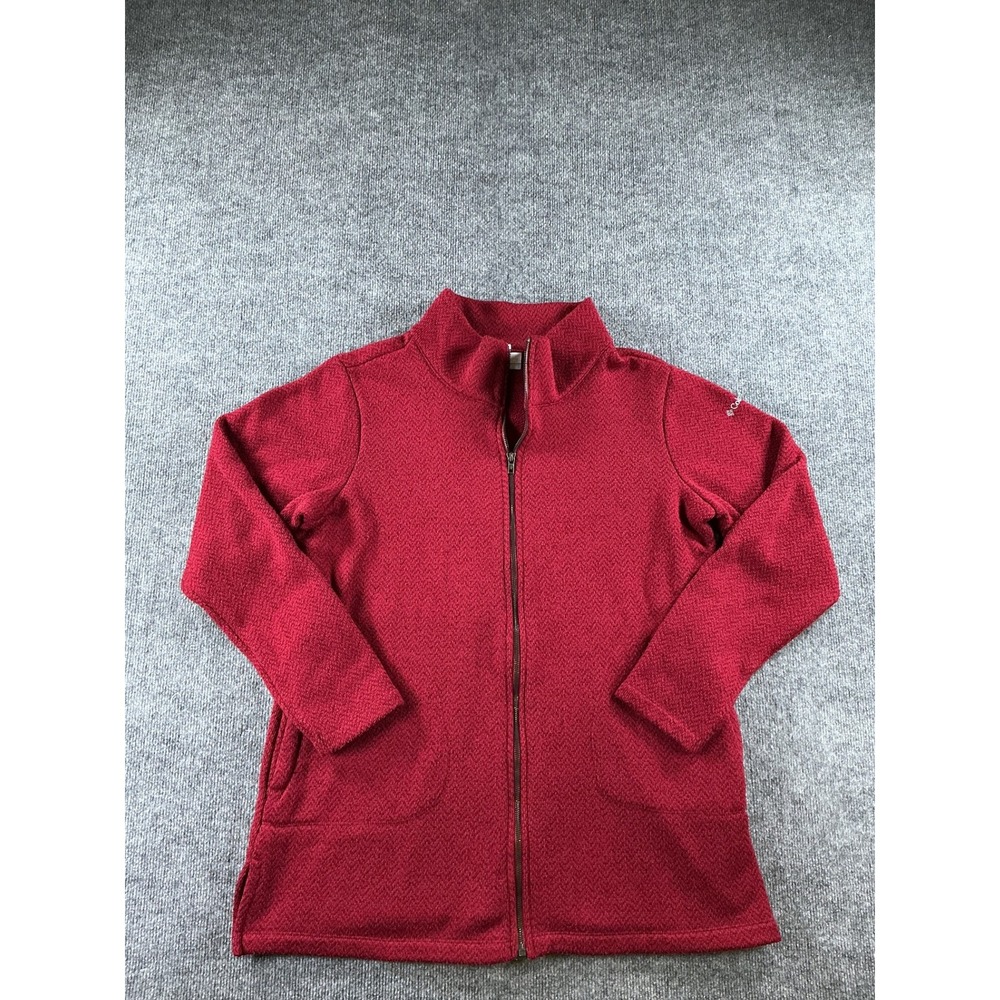 Columbia Womens Red Sweater Fleece Full Zip Jacket AK1323 XL